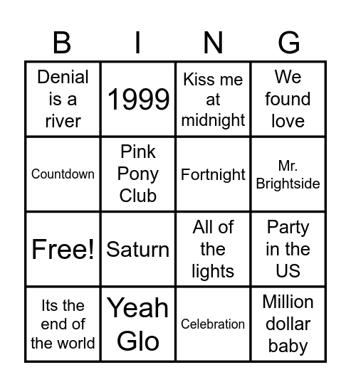 2025 Bing...Oh you ran out of time to make this Bingo Card