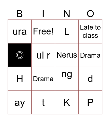 Secondary school BINGO!! Bingo Card