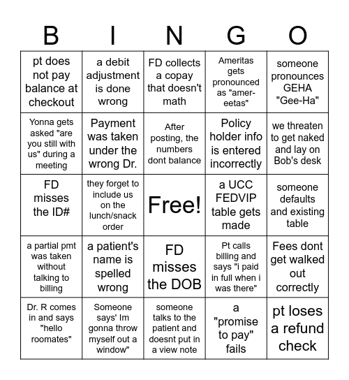 Its fine, Everything is fine Bingo Card