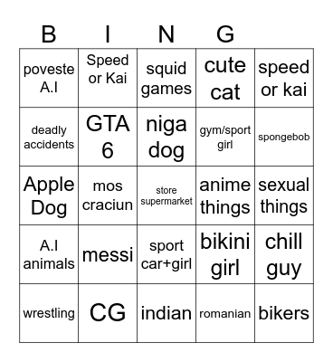 brainrot reels 2025 best Bingo Card