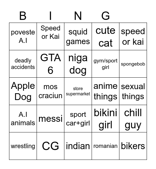 brainrot reels 2025 best Bingo Card