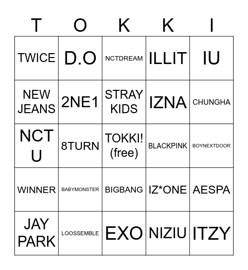 Tokki's Bingo Card