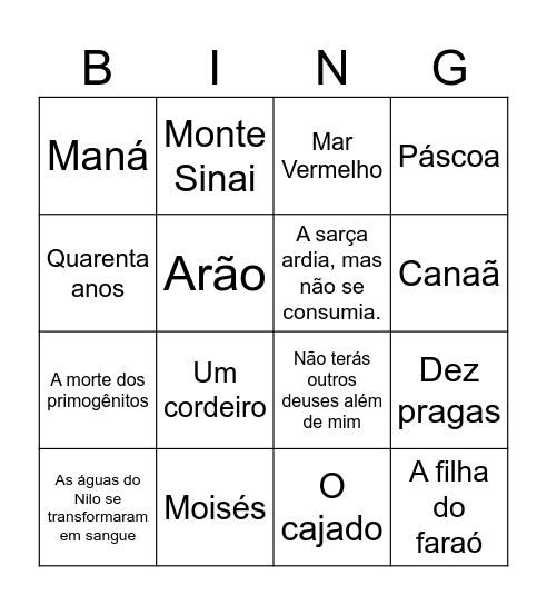 Exôdo Bingo Card