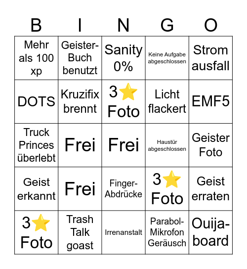 Saufophobia Bingo Card