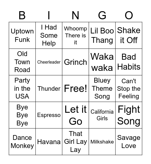 Radio BINGO Card