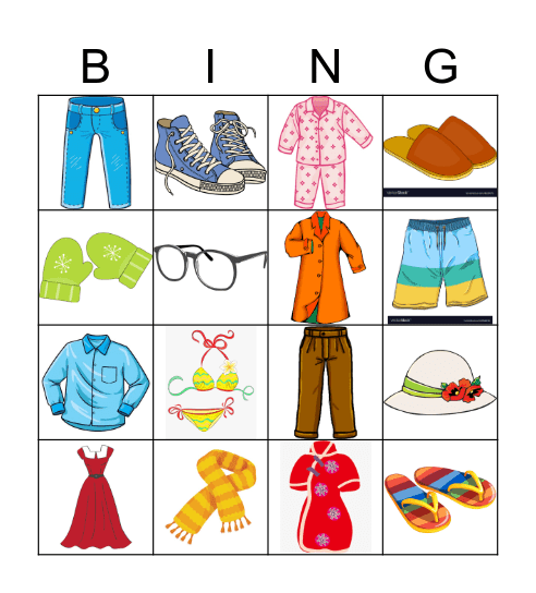 Fatnaður Bingo Card