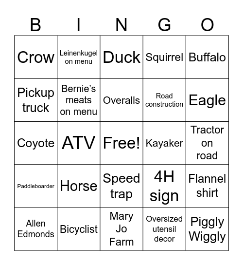 Sandy Beach Travel Bingo Card