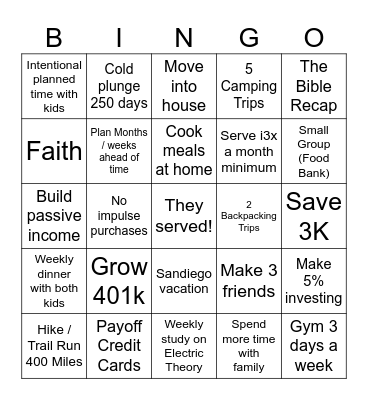 2025 - “They Served” Bingo Card