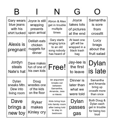 Christmas Bingo Card