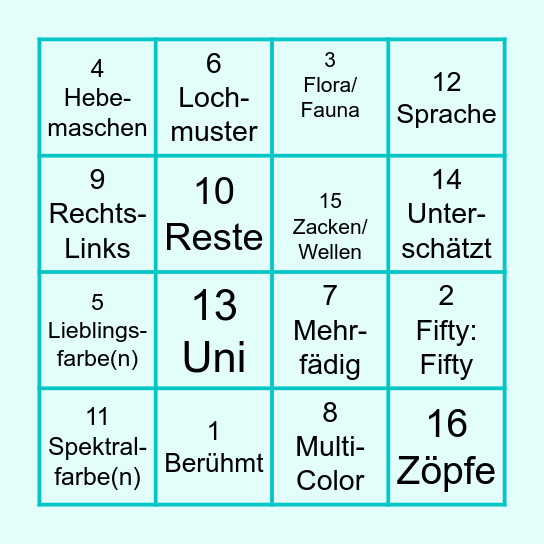 Annette 25/26 Bingo Card