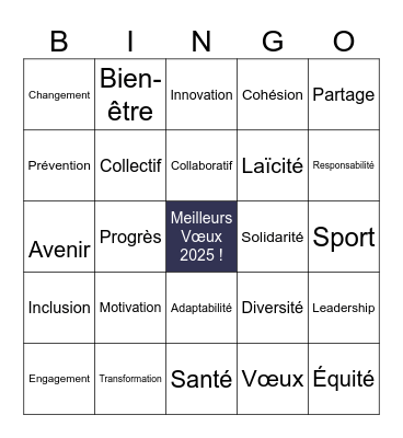 BINGO - Cérémonie des vœux 2025 Bingo Card