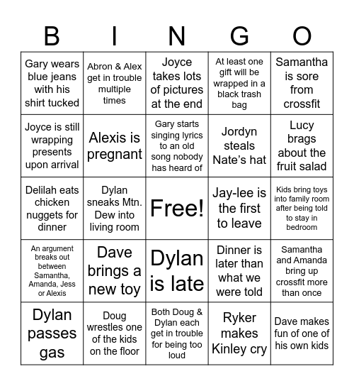 Christmas Bingo Card