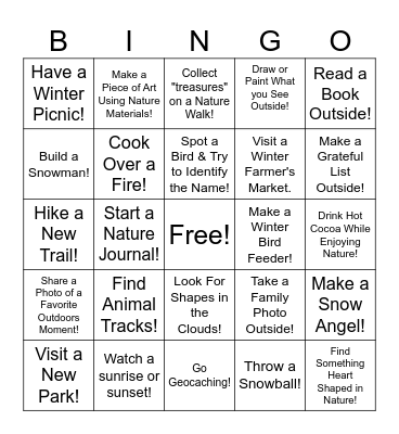 January BINGO! Bingo Card