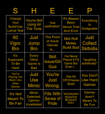 Elden Ring Brainrot Bingo Card