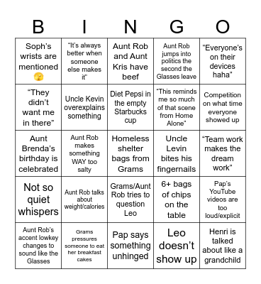 Christmas with the Halls Bingo Card