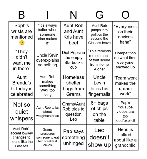 Christmas with the Halls Bingo Card