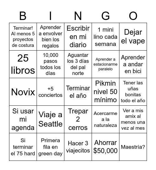 🔮 2025 🔮 Bingo Card