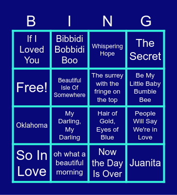 Gordon MacRae Songs Bingo Card