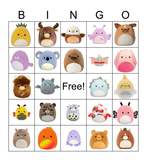 Squishmallow Bingo Card