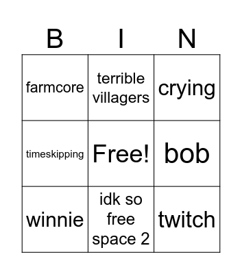 ac bingo Card