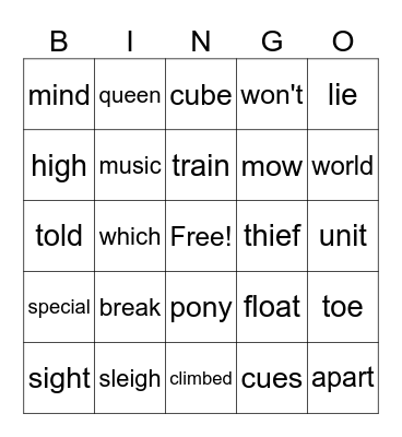 2ND GRADE U 3 REVIEW Bingo Card