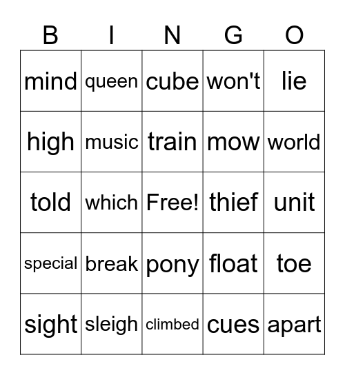 2ND GRADE U 3 REVIEW Bingo Card