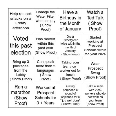Brain Challenge BINGO Card