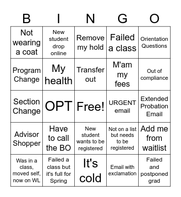 H3LL Week BINGO Card