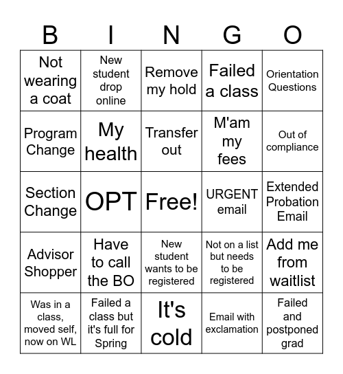 H3LL Week BINGO Card