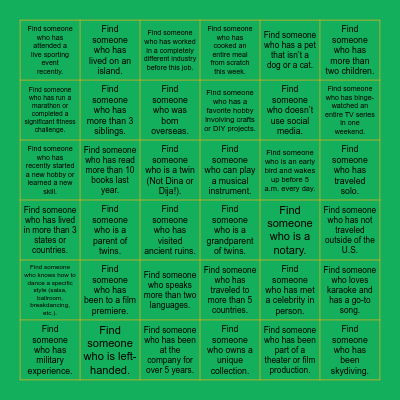 SP Bingo! Bingo Card