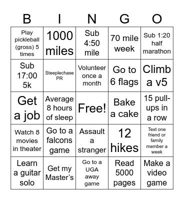 2025 Bingo Card