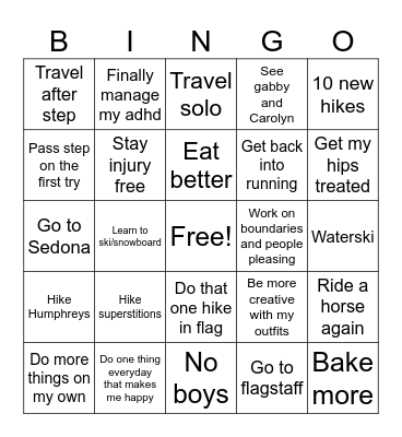 Emily’s 2025 Bingo Card