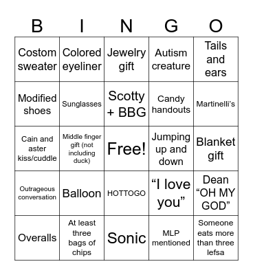NAC PARTY Bingo Card