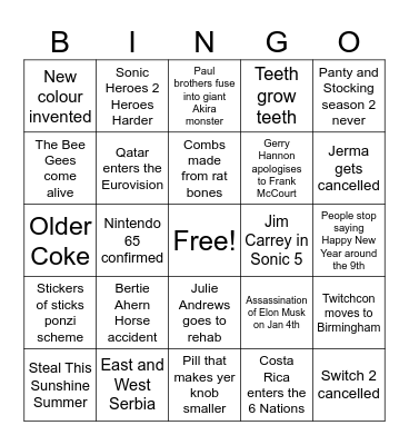 2025 Bingo Card