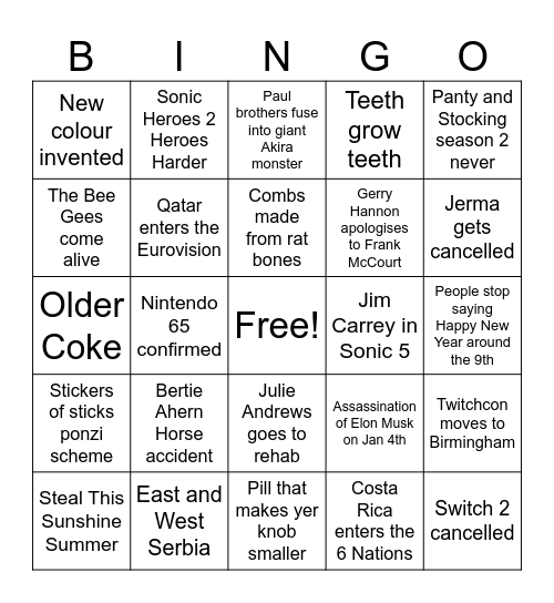 2025 Bingo Card