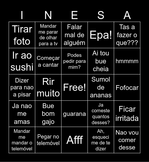 MOMOZINHO BINGO Card