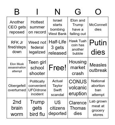 2025 Bingo Card