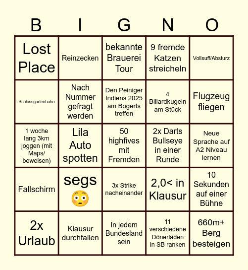 2025 Bingo Card
