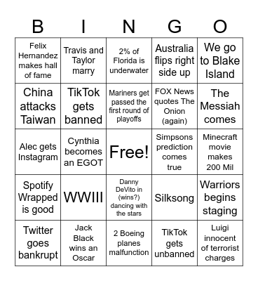 2025 BINGO Card
