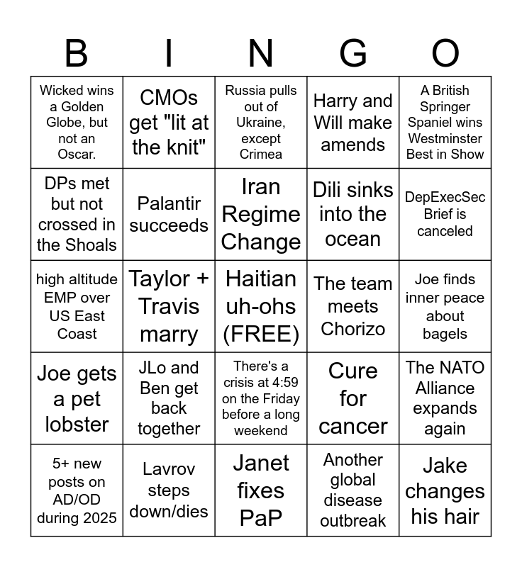 CMS 2025 BINGO Card
