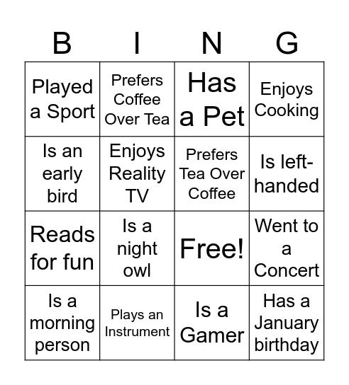 Bingo Card