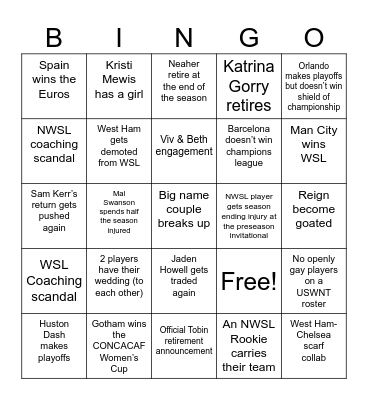 WOSO Bingo Card