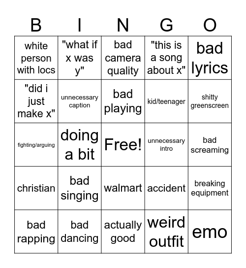 catatonicyouths bingo Card