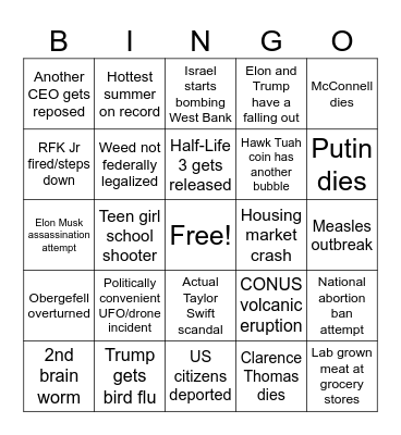 2025 Bingo Card