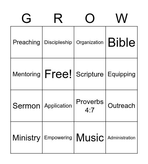 Education in Ministry Bingo Card