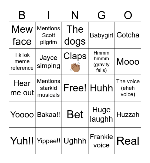 Stephanie bingo Card
