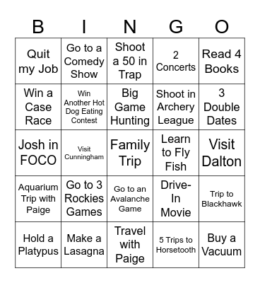2025 Bingo Card