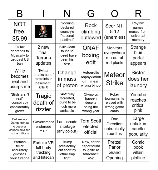 2025 Bingor Bingo Card