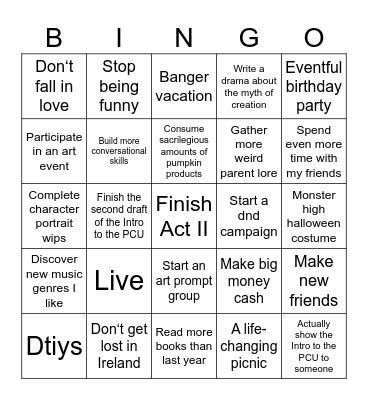 2025 Bingo Card