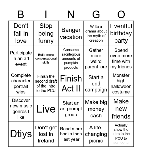 2025 Bingo Card